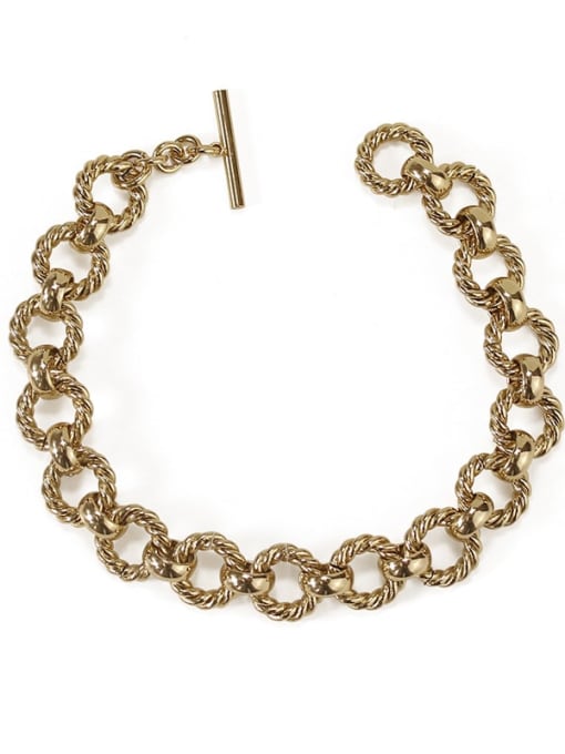 ACCA Brass hollow Geometric  chain Artisan Link Bracelet 3