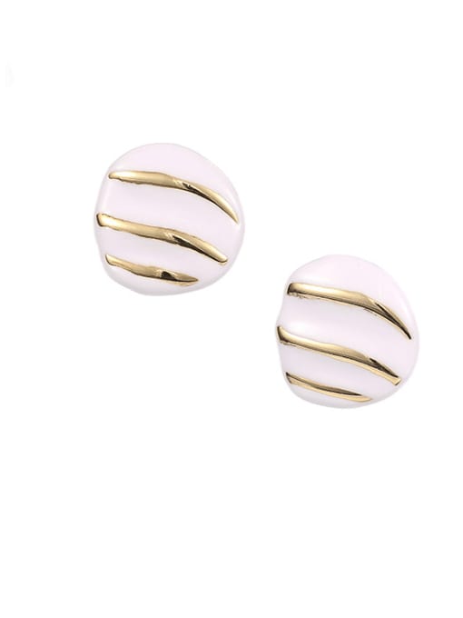 Clause 7 (2.9cm*1.5cm) Brass Enamel Geometric Minimalist Huggie Earring