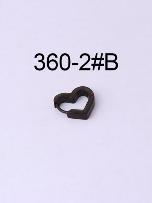 2 #Black Stainless steel Heart Minimalist Huggie Earring(Single Only One)