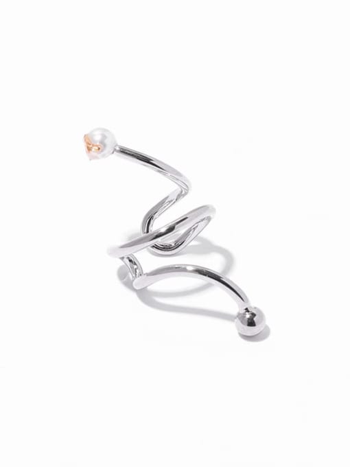 Ear bone clip ( Single Only One) Brass Imitation Pearl Irregular Trend Single Earring