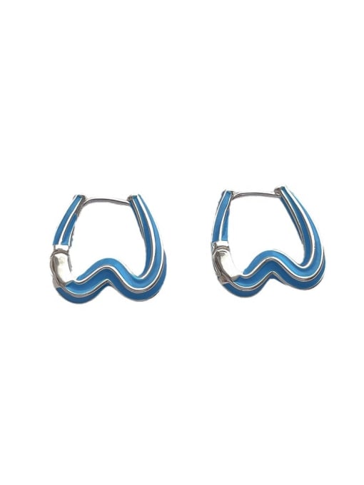 ZRUI Brass Enamel Heart Minimalist Huggie Earring 4