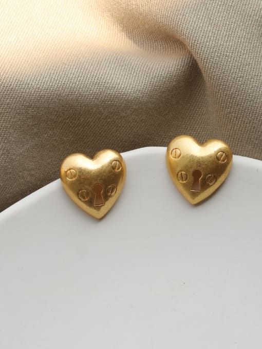 love Brass Heart Vintage Chandelier Earring