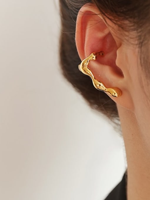 Right ear single sale Brass Irregular Minimalist Single Earring
