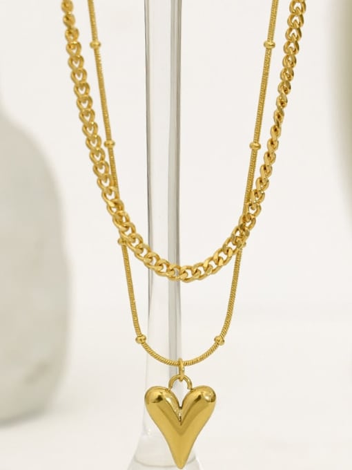 Five Color Titanium Steel Heart Minimalist Necklace 2