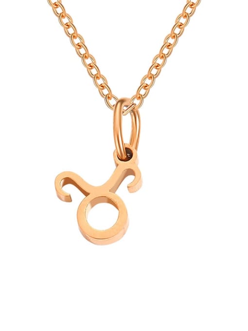 Taurus Rose Gold Stainless steel Constellation Minimalist Necklace