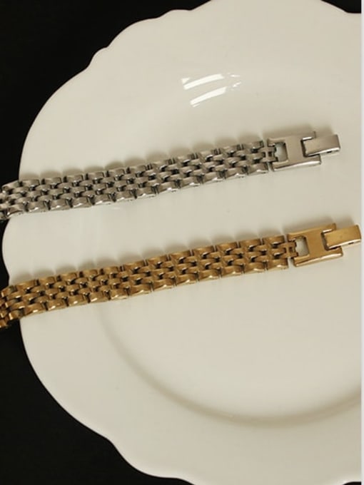 ACCA Titanium Steel Geometric Vintage Link Bracelet 4