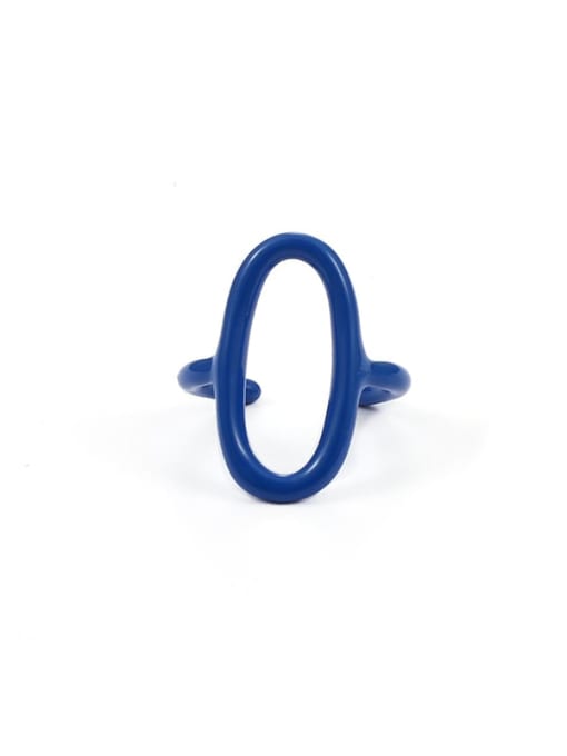 Blue oil drop (No. 6 and No. 7 n) Zinc Alloy Enamel Geometric Minimalist Band Ring