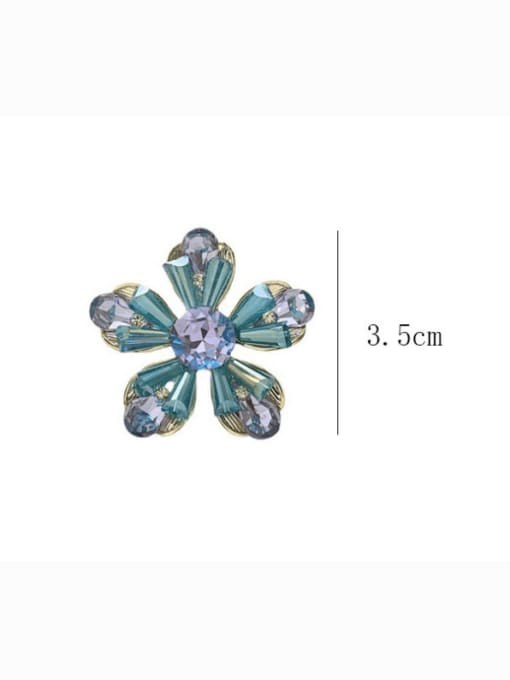 SUUTO Zinc Alloy Glass Stone Flower Luxury Cluster Earring 1
