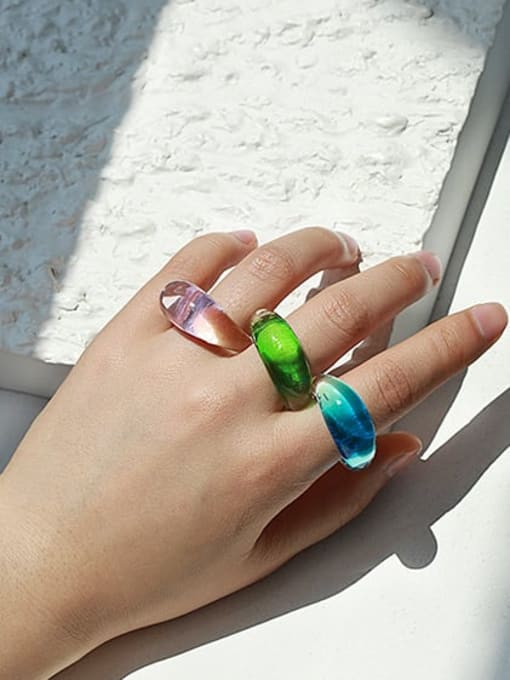 ACCA Millefiori Glass Multi Color Round Artisan Band Ring 1