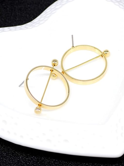 HYACINTH Copper Round Minimalist Hoop Trend Korean Fashion Earring 1