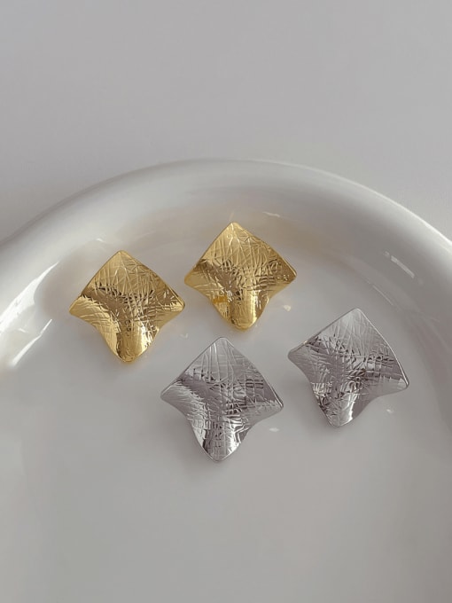 YOUH Brass Geometric Hip Hop Stud Earring 0