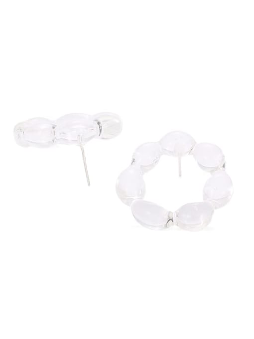 Five Color Hand Glass  Clear Flower Minimalist Earring 4