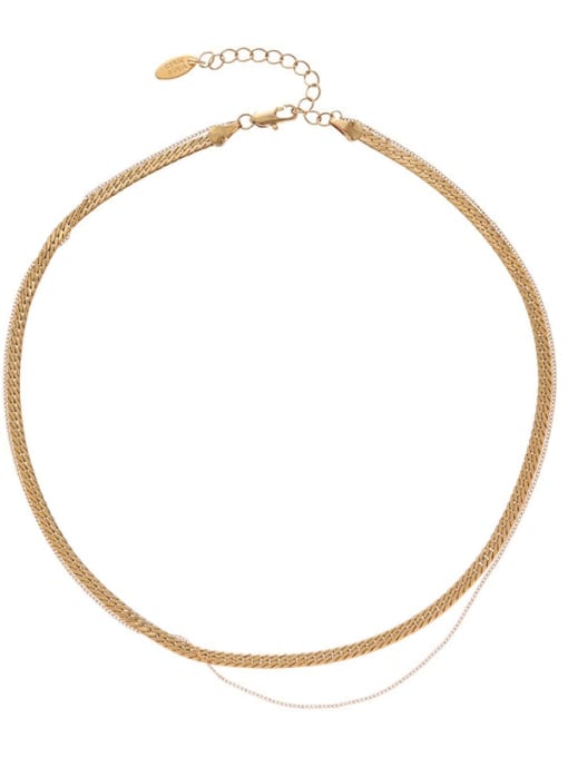 golden Brass Snake Vintage Multi Strand Necklace