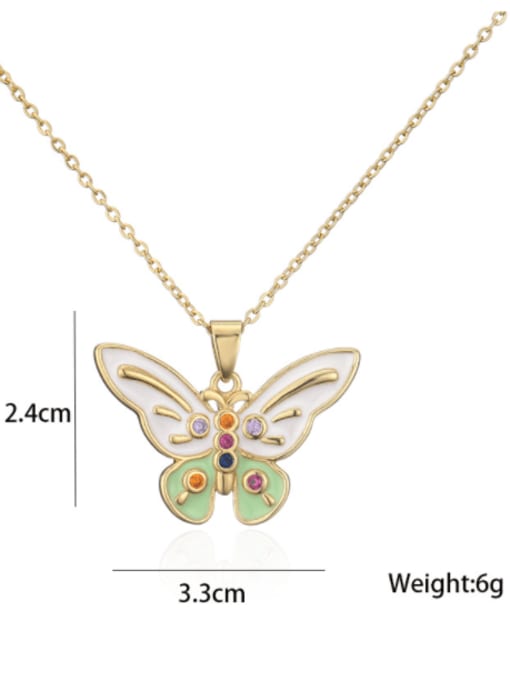AOG Brass Enamel Trend Butterfly Pendant Necklace 2