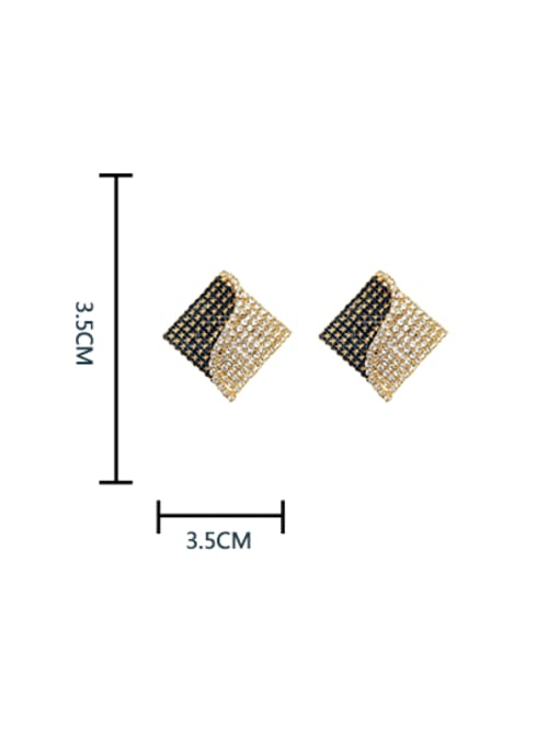 HYACINTH Brass Cubic Zirconia Geometric Luxury Stud Earring 2