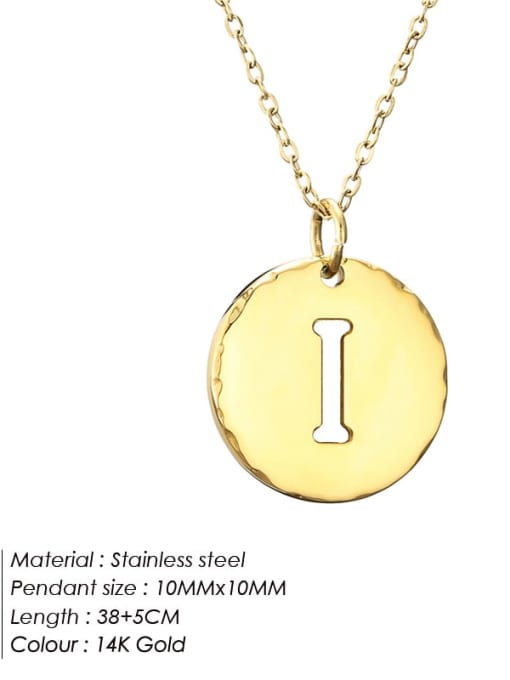I 14 K gold Stainless steel Letter Minimalist Necklace