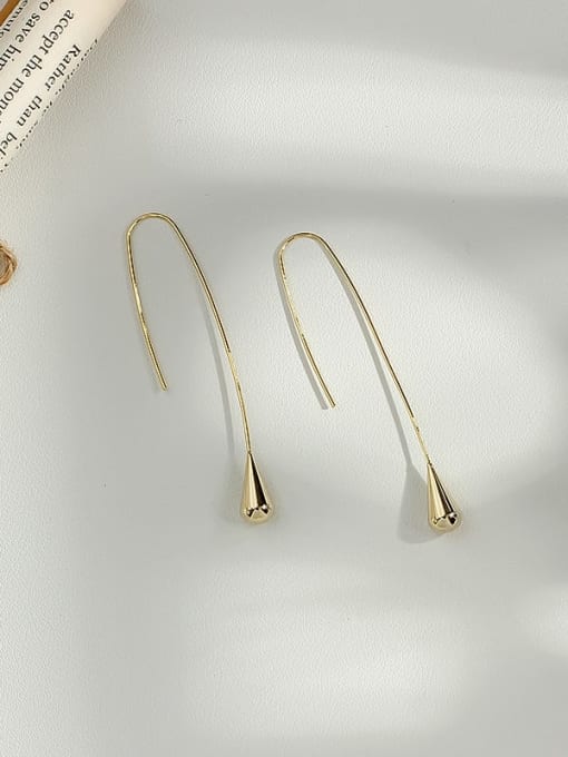 14K gold Copper Water Drop Minimalist Hook Trend Korean Fashion Earring