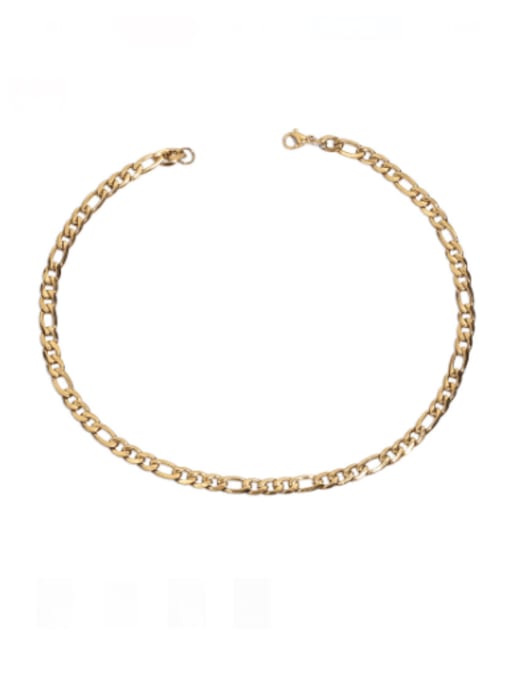 Figaro Chain Necklace 35cm Brass Geometric Hip Hop Hollow Chain Multi Strand Necklace