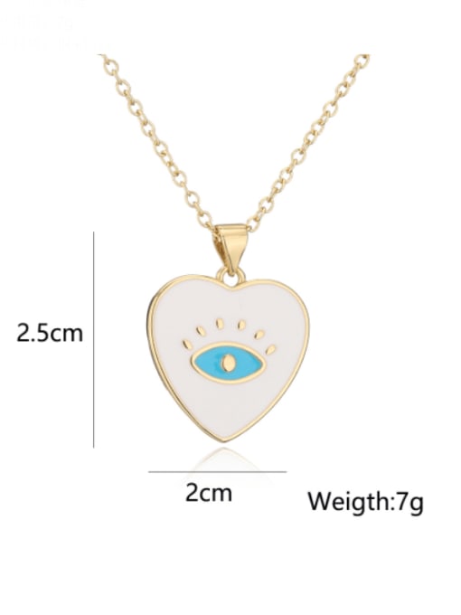 AOG Brass Enamel Heart Vintage Necklace 2