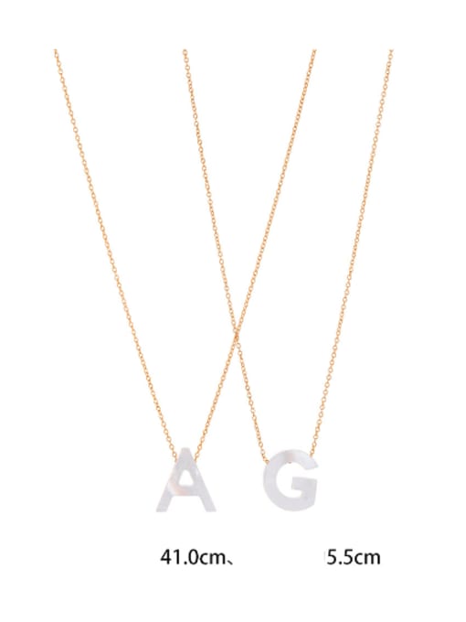 Five Color Brass Shell Letter Minimalist Necklace 2