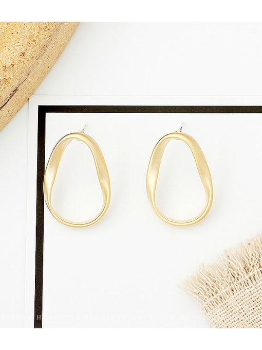 Dumb gold Copper Hollow Geometric Minimalist Drop Trend Korean Fashion Earring