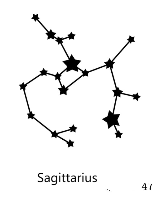 47 Sagittarius Stainless steel Constellation Minimalist Round Pendant Necklace