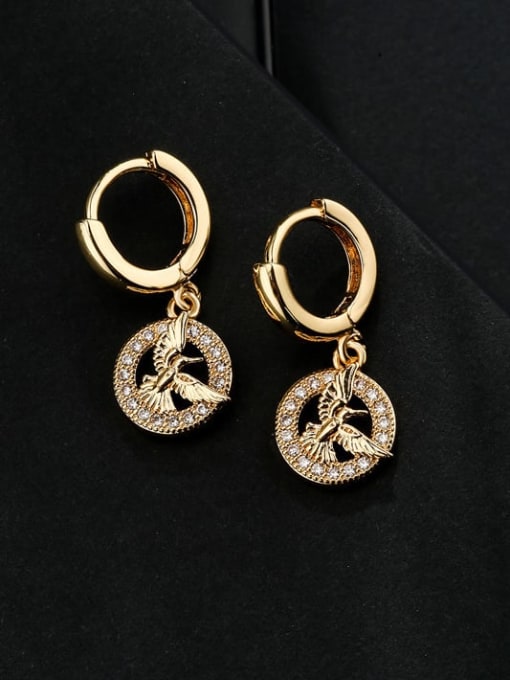 AOG Brass Cubic Zirconia Geometric Cute Huggie Earring 1