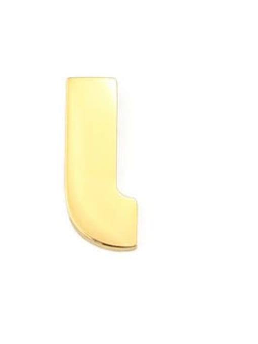 L Ony One Titanium smooth Letter Minimalist Stud Earring(single only one )