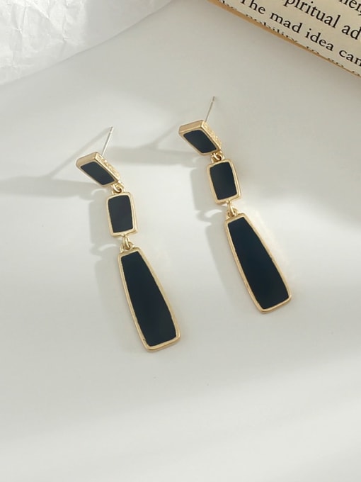 royal blue Copper Enamel Geometric Minimalist Drop Trend Korean Fashion Earring