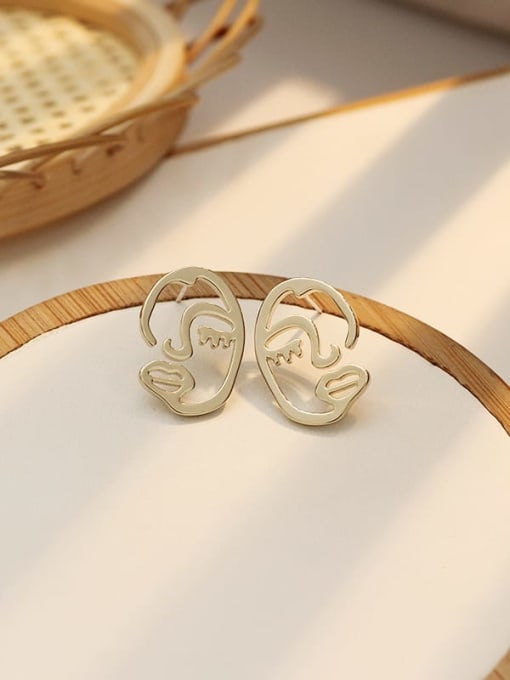 HYACINTH Copper Simple People Insurance Abstract Stud Trend Korean Fashion Earring 1