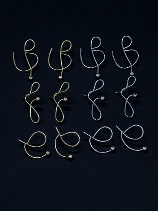 HYACINTH Copper Letter Minimalist Drop Trend Korean Fashion Earring 0