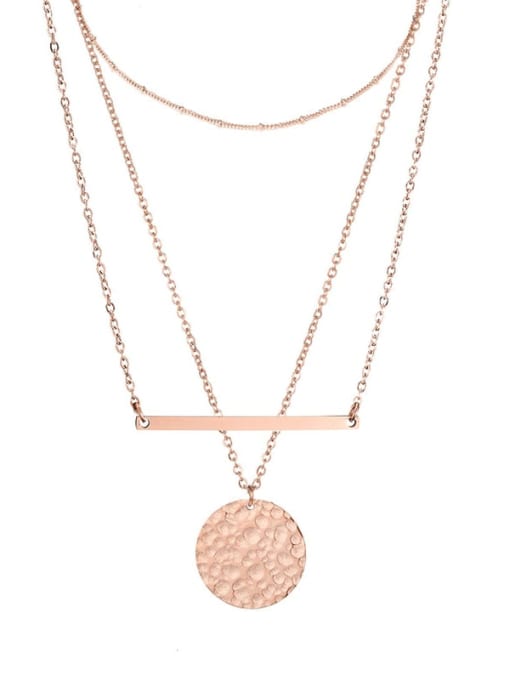 rose gold Stainless steel Geometric Dainty Multi Strand Necklace