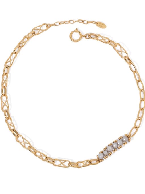 ACCA Brass Imitation Pearl Locket Vintage Necklace 3