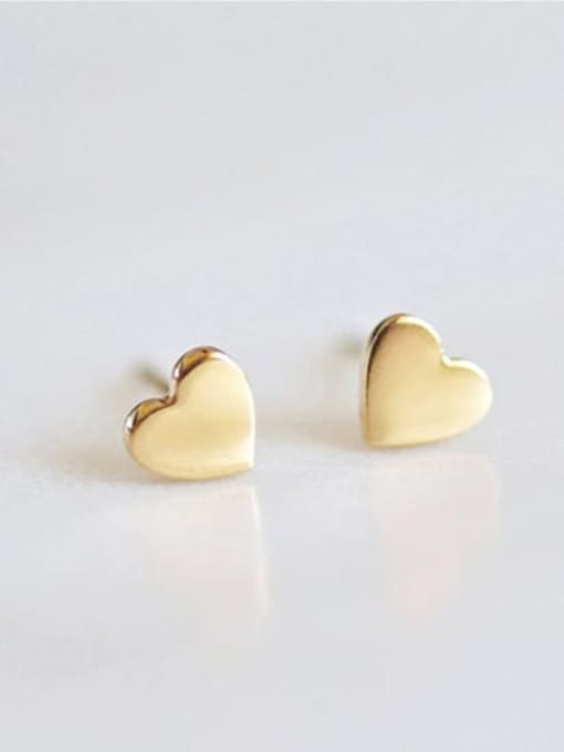golden Stainless steel Heart Minimalist Stud Earring
