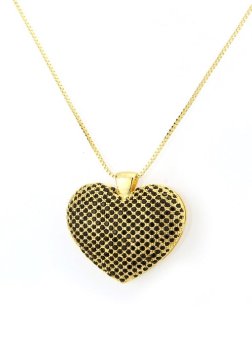 renchi Brass Cubic Zirconia Heart Dainty Necklace 2