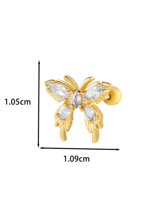 12  # Golden Brass Cubic Zirconia Planet Dainty Single Earring