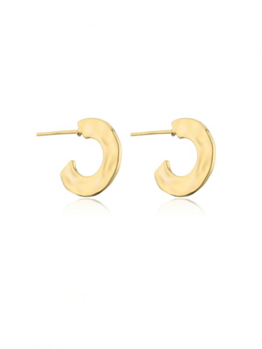 AOG Brass Smooth Geometric Minimalist Stud Earring 0