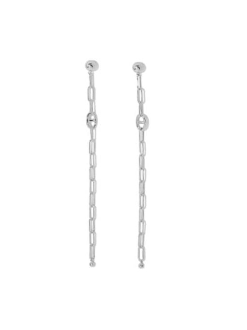 Platinum (two ways) Brass Tassel Minimalist Threader Earring