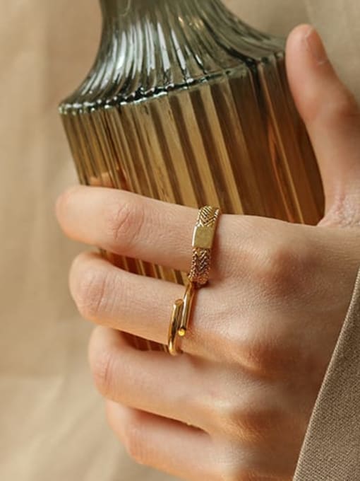 ACCA Brass Geometric chain Vintage Band Ring 1