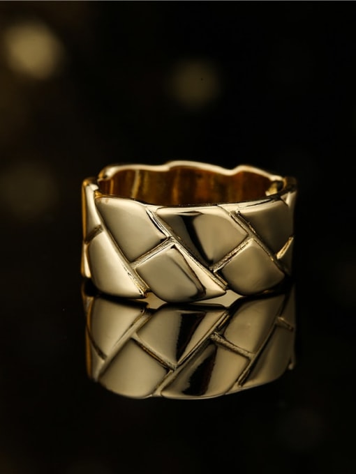 AOG Brass Smooth Geometric Vintage Band Ring 1