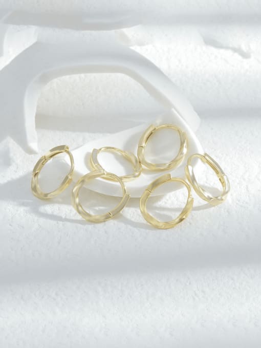 Gold E445 Brass Geometric Minimalist Hoop Earring