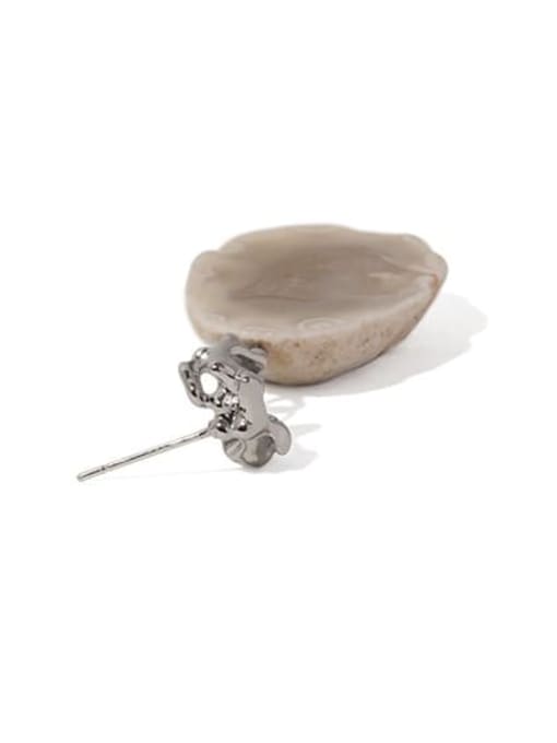 ACCA Brass  Irregular Vintage  Vintage natural stone Drop Earring 2