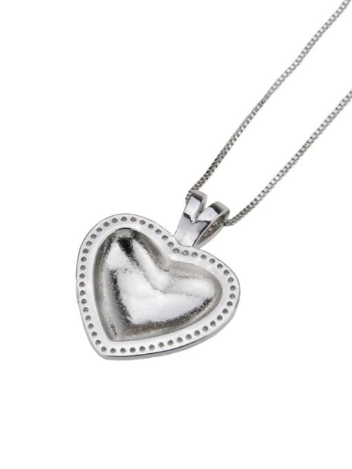 renchi Brass Rhinestone minimalist Heart Pendant Necklace 3