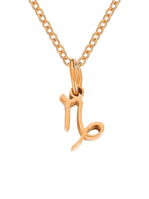 Capricorn Rose Gold Stainless steel Constellation Minimalist Necklace