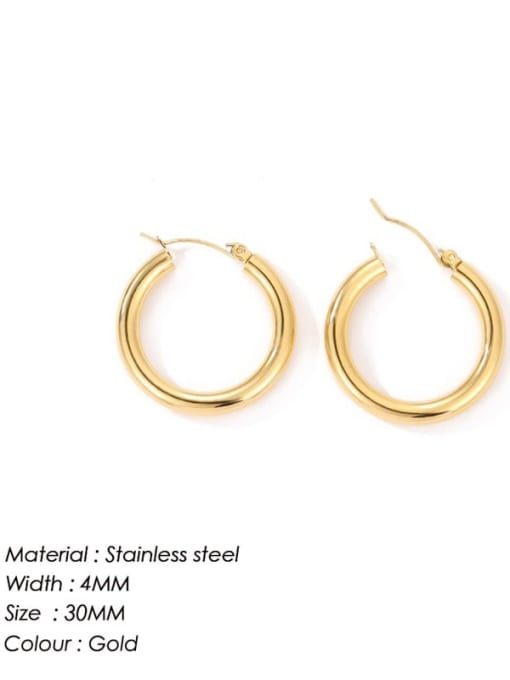 30MM Golden YE35957 Stainless steel Geometric Minimalist Hoop Earring