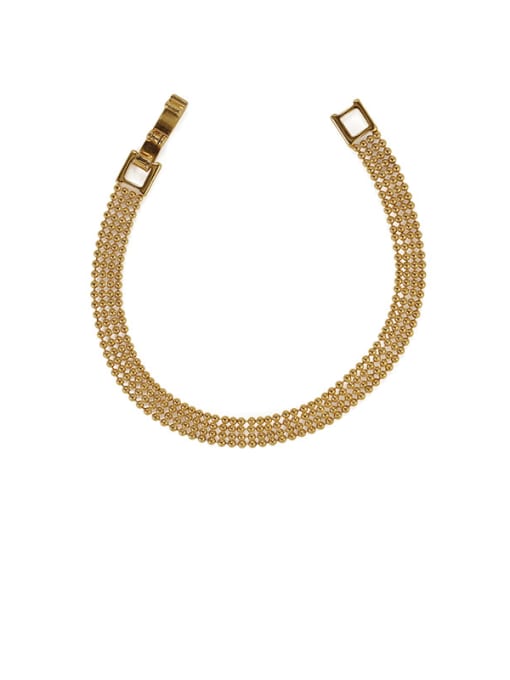 golden Brass Bead Geometric Minimalist Beaded Bracelet