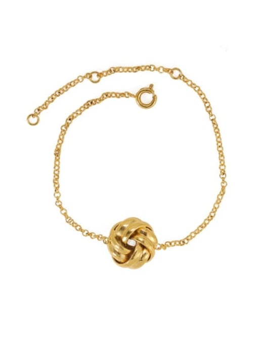 golden Brass Geometric Vintage Link Bracelet
