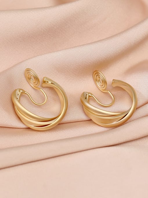 Dumb gold Brass Geometric Minimalist Clip Earring