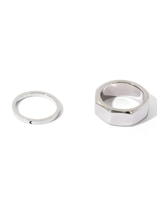 TINGS Titanium Steel Moon Minimalist Band Ring