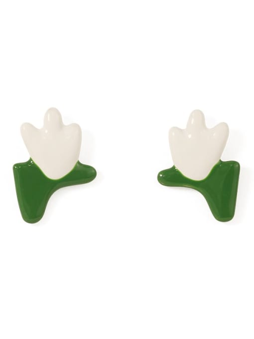 Five Color Alloy Enamel Flower Cute Stud Earring 3